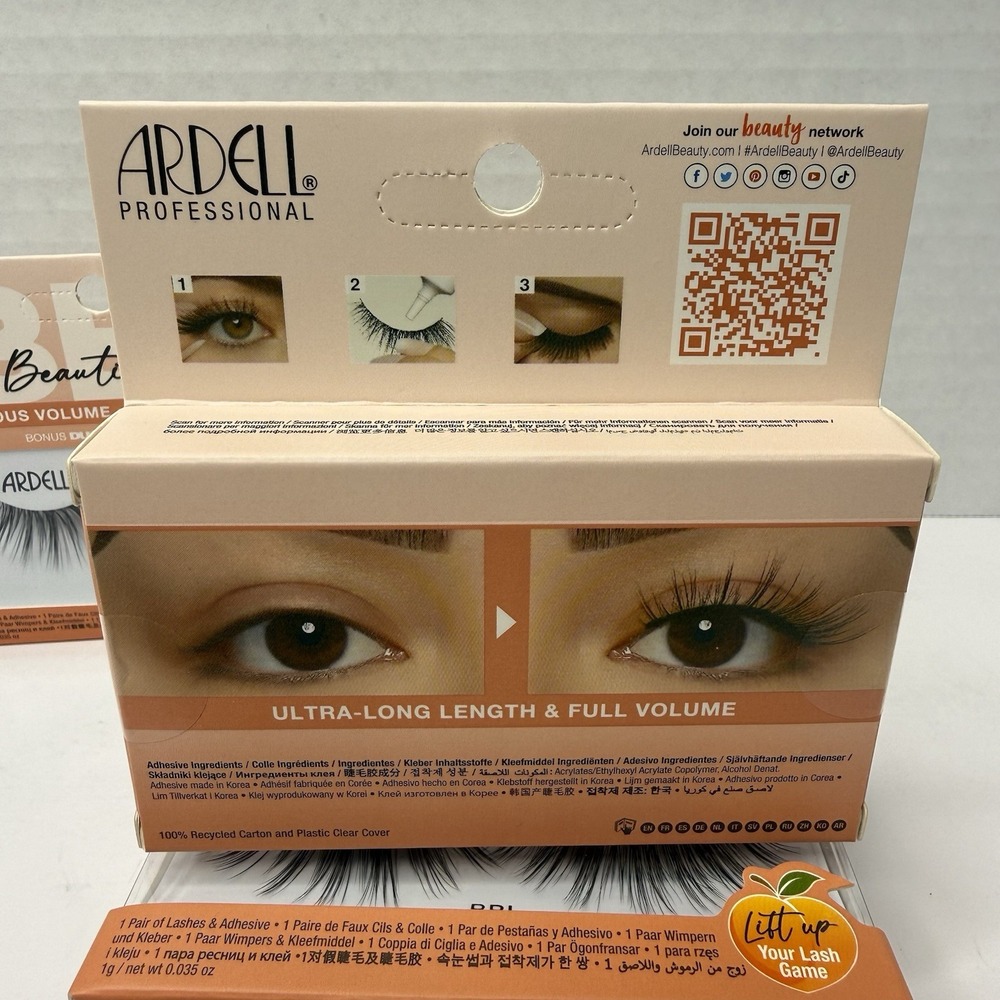 Ardell Big Beautiful Lashes Mija 5 Pack w/ Adhesive BBL Full Volume 62392 Black - Picture 3 of 4